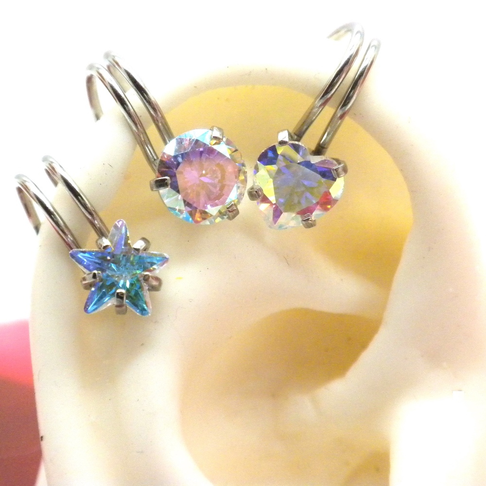 Beautiful Upper ear Cuff Earring CZ AB
